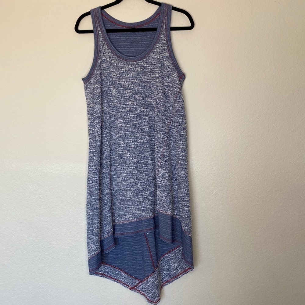 Anthropologie dress womens large midi Left of Center sweater high low racerback
